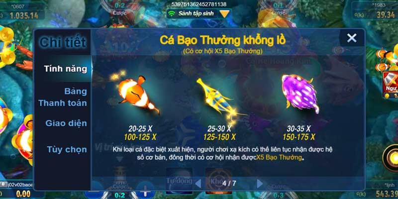 Nhiều loại sinh vật biển và cá có trong trò chơi